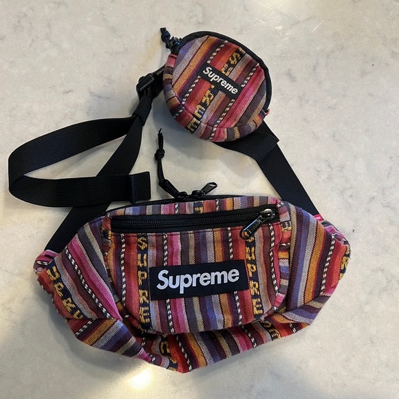 Supreme Other - Supreme SS20 Woven Stripe Multi-Color Waist Bag & Coin Pouch